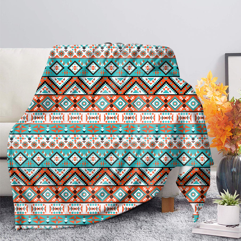 Navajo Geometric Pattern Print Blanket