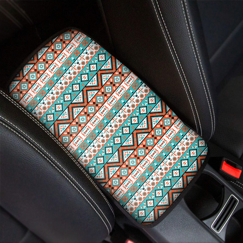 Navajo Geometric Pattern Print Car Center Console Cover