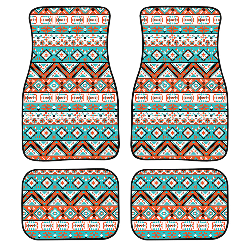 Navajo Geometric Pattern Print Front and Back Car Floor Mats