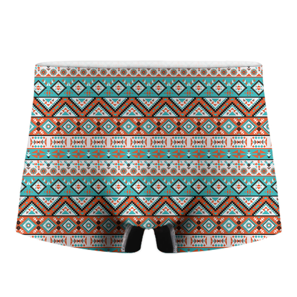 Navajo Geometric Pattern Print Men's Boxer Briefs