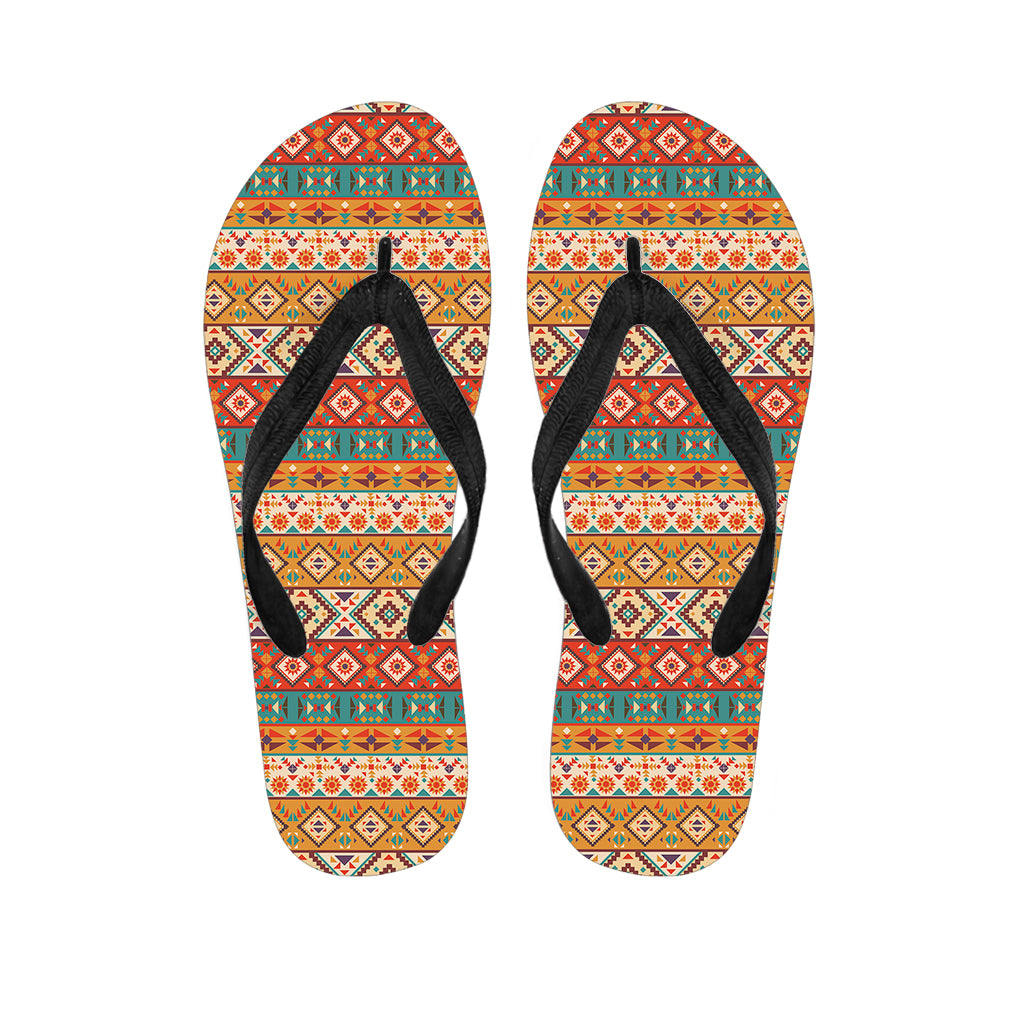 Navajo Native Pattern Print Flip Flops