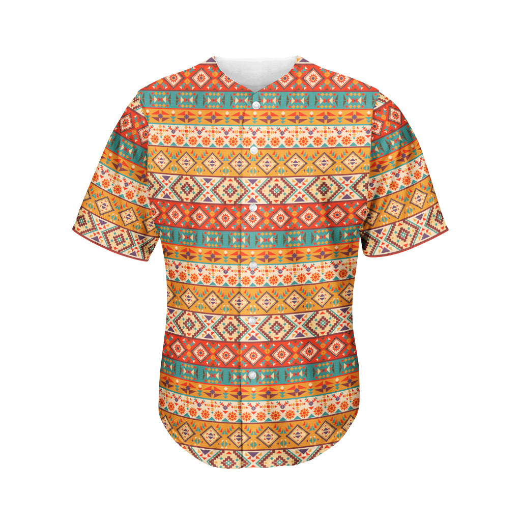 Navajo Native Pattern Print Men's Baseball Jersey