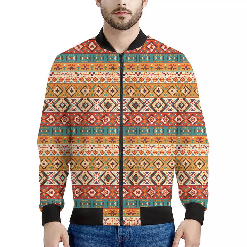 Navajo Native Pattern Print Men's Bomber Jacket