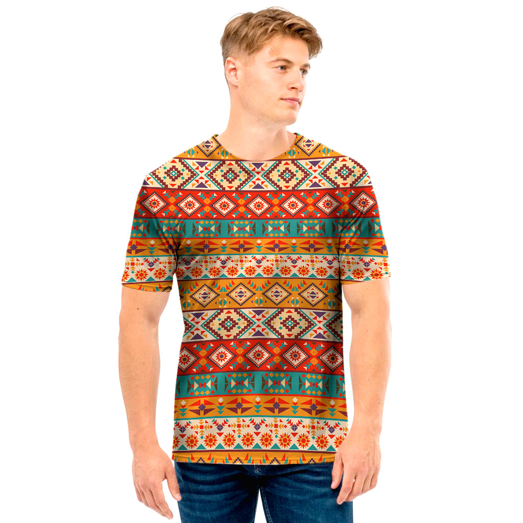 Navajo Native Pattern Print Men's T-Shirt