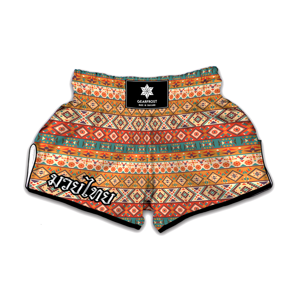 Navajo Native Pattern Print Muay Thai Boxing Shorts