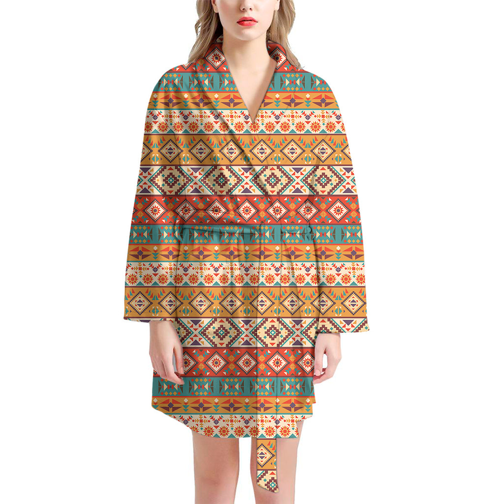 Navajo Native Pattern Print Women's Bathrobe