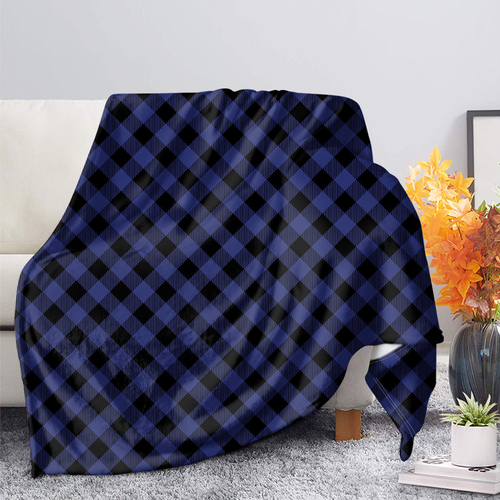 Navy And Black Buffalo Plaid Print Blanket