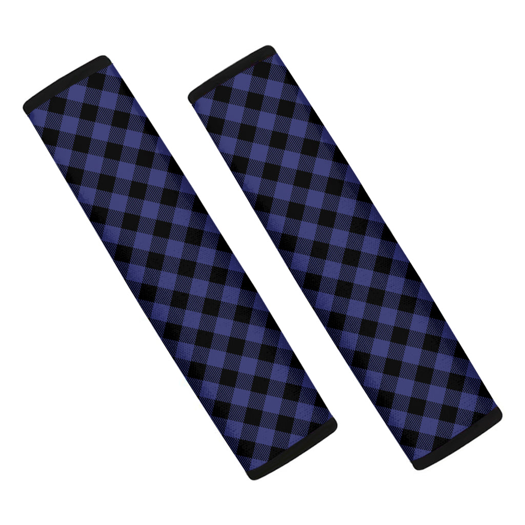 Navy And Black Buffalo Plaid Print Car Seat Belt Covers