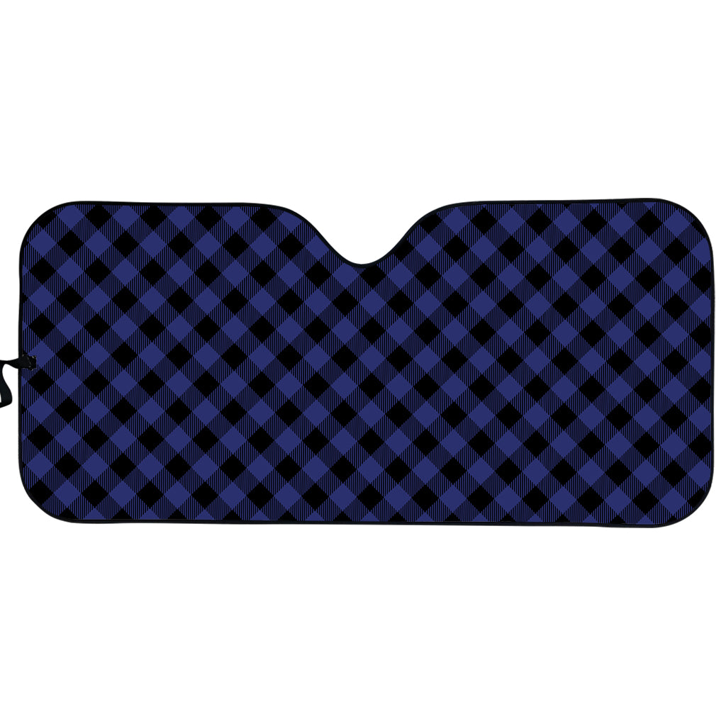 Navy And Black Buffalo Plaid Print Car Sun Shade