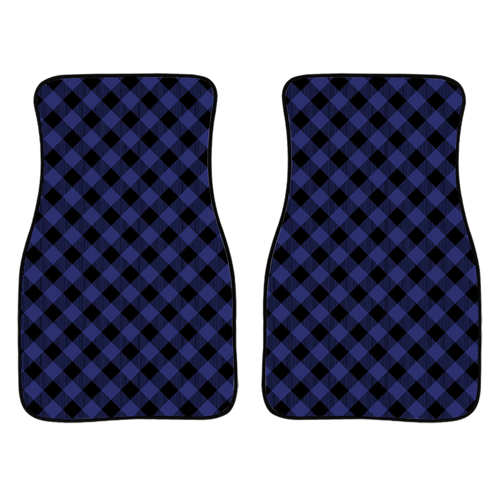 Navy And Black Buffalo Plaid Print Front Car Floor Mats