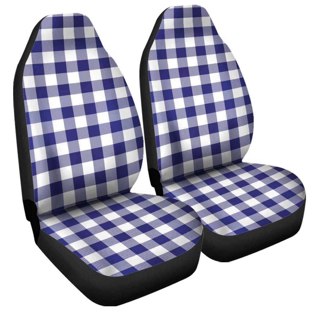 Navy And White Buffalo Check Print Universal Fit Car Seat Covers