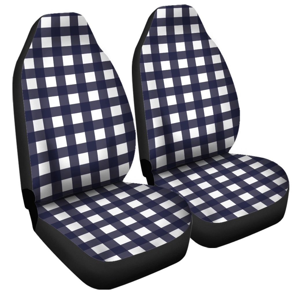 Navy And White Check Pattern Print Universal Fit Car Seat Covers