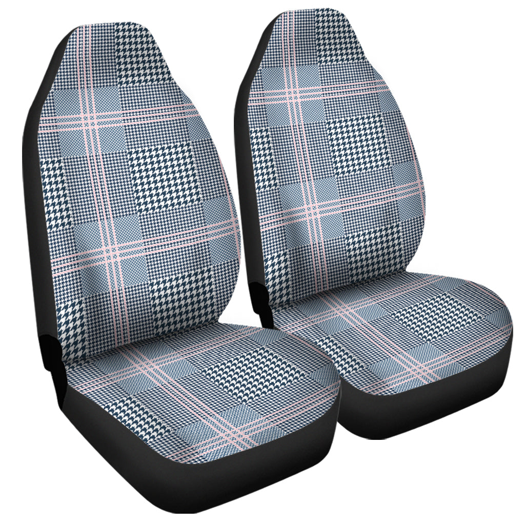 Navy And White Glen Plaid Print Universal Fit Car Seat Covers