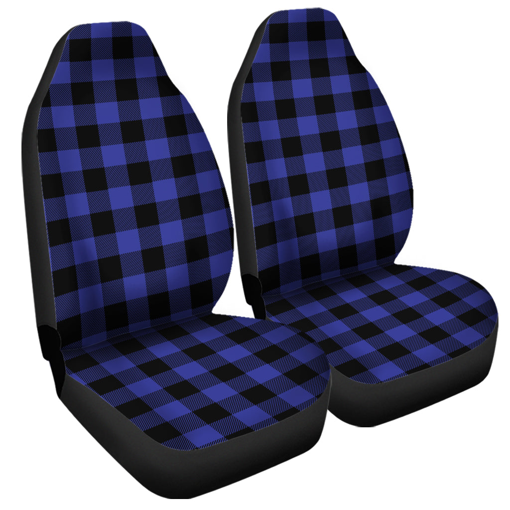 Navy Blue And Black Buffalo Check Print Universal Fit Car Seat Covers