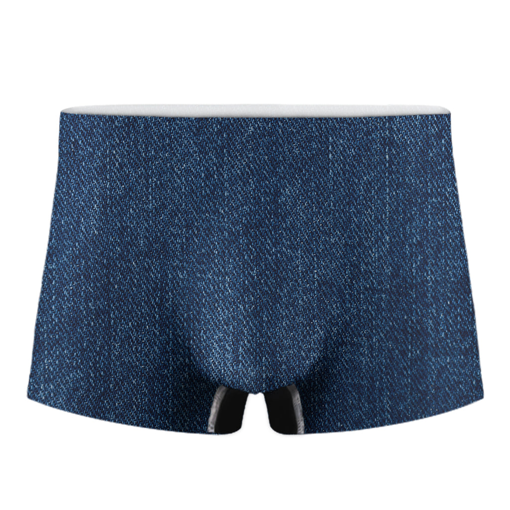 Navy Blue Denim Jeans Print Men's Boxer Briefs