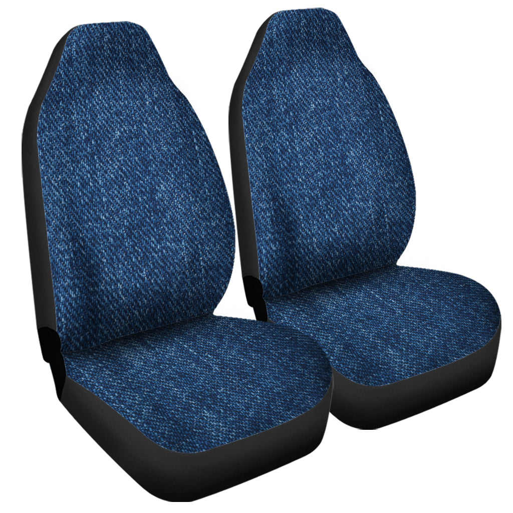 Navy Blue Denim Jeans Print Universal Fit Car Seat Covers