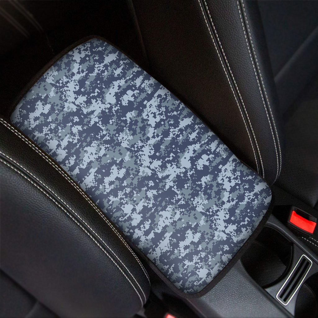 Navy Digital Camo Pattern Print Car Center Console Cover