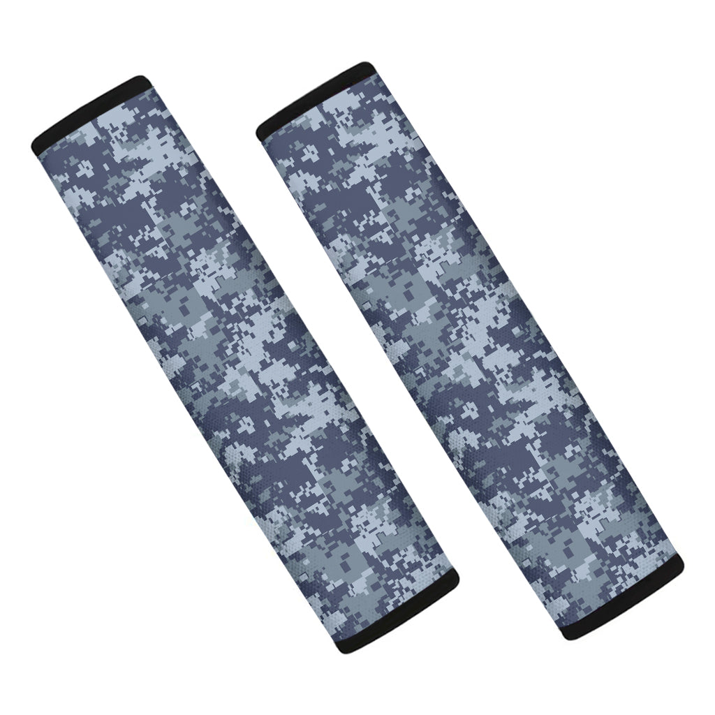 Navy Digital Camo Pattern Print Car Seat Belt Covers