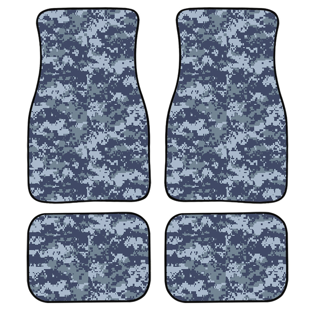 Navy Digital Camo Pattern Print Front and Back Car Floor Mats