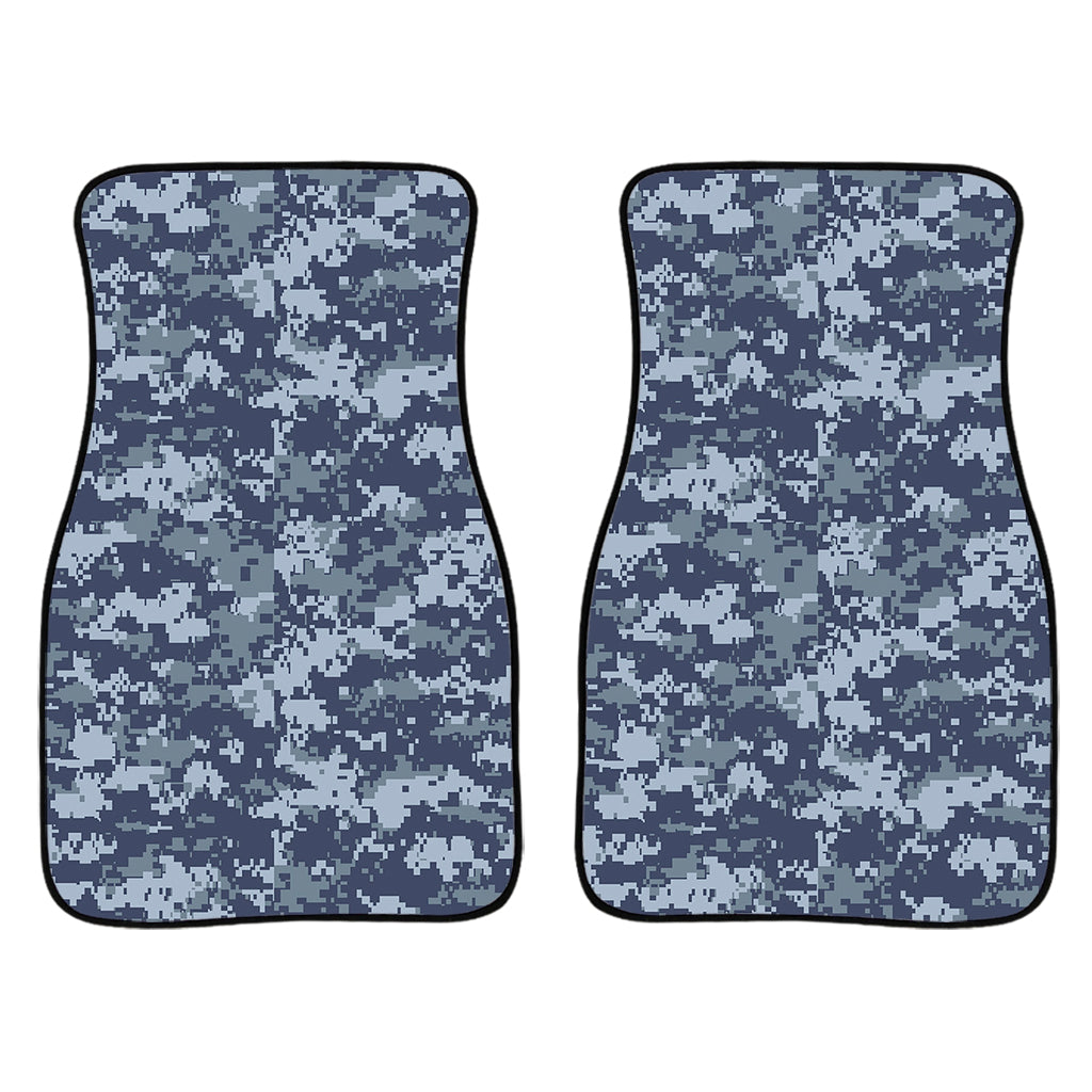 Navy Digital Camo Pattern Print Front Car Floor Mats