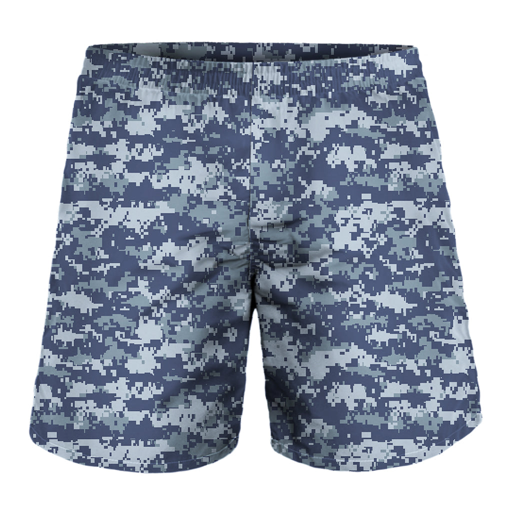 Navy Digital Camo Pattern Print Men's Shorts