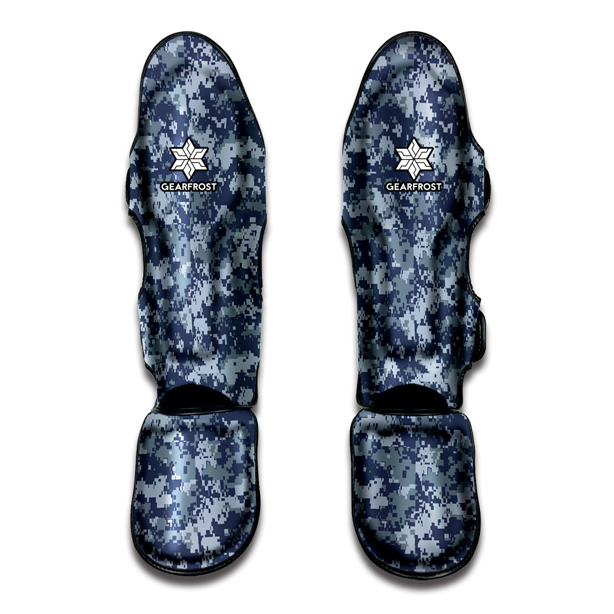 Navy Digital Camo Pattern Print Muay Thai Shin Guards