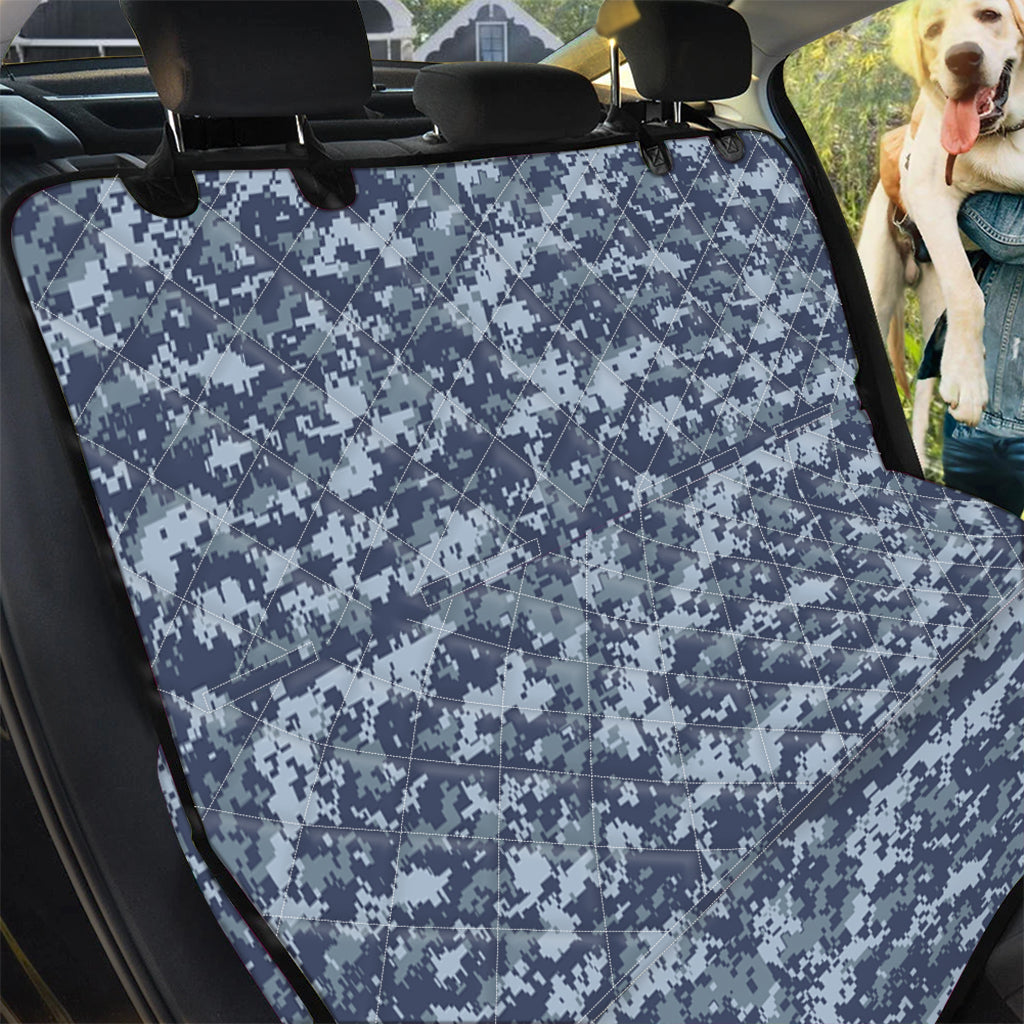 Navy Digital Camo Pattern Print Pet Car Back Seat Cover