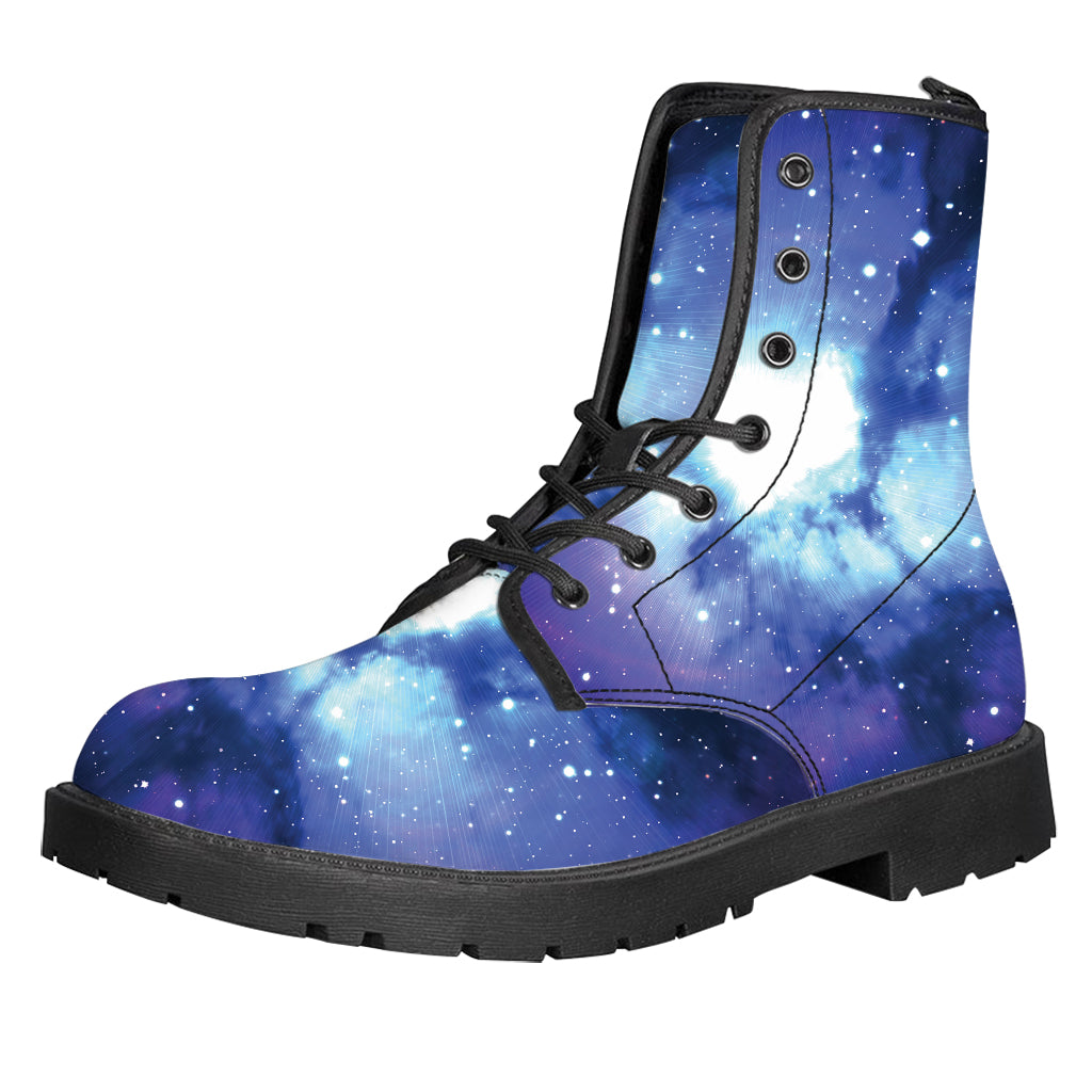 Nebula Space Print Leather Boots