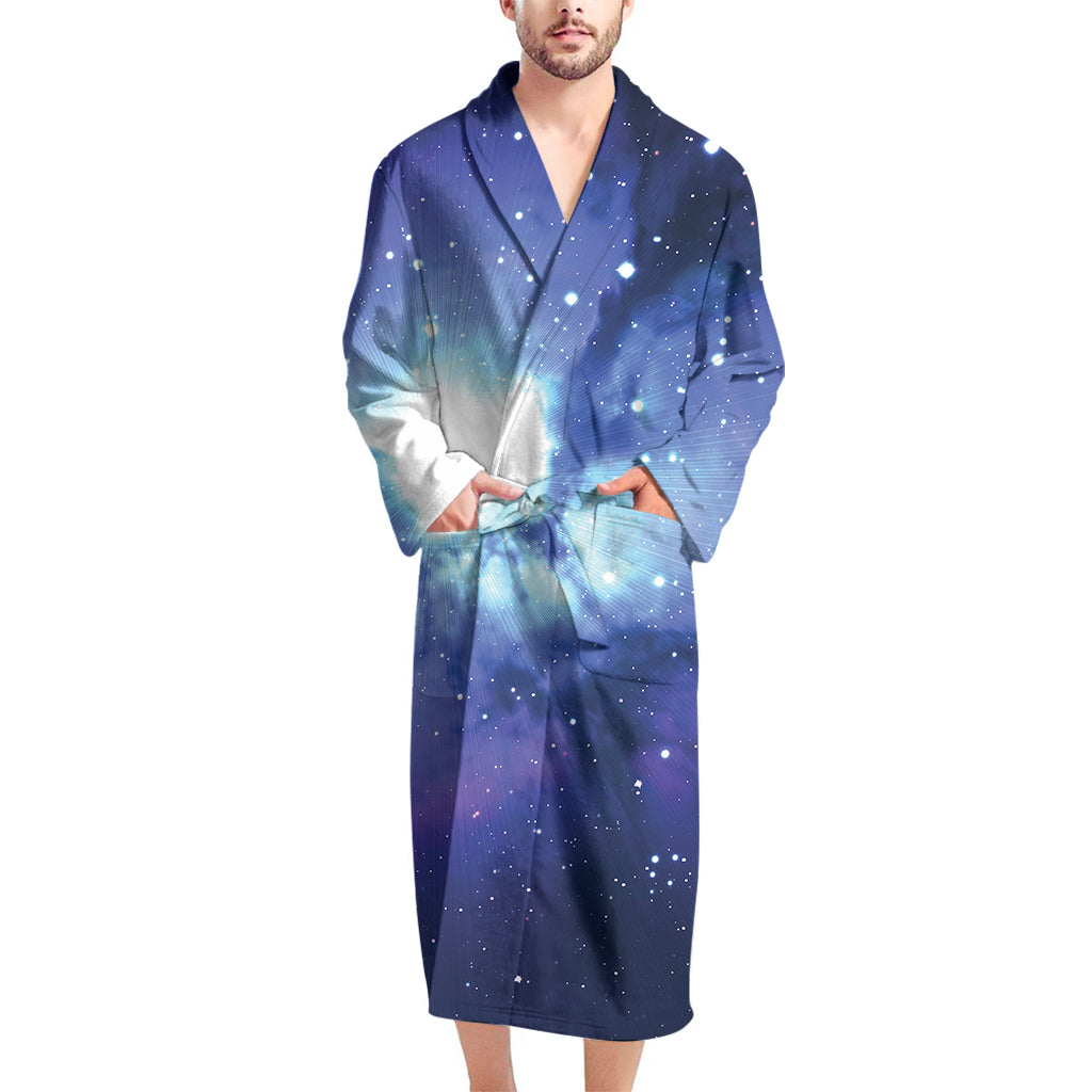 Nebula Space Print Men's Bathrobe