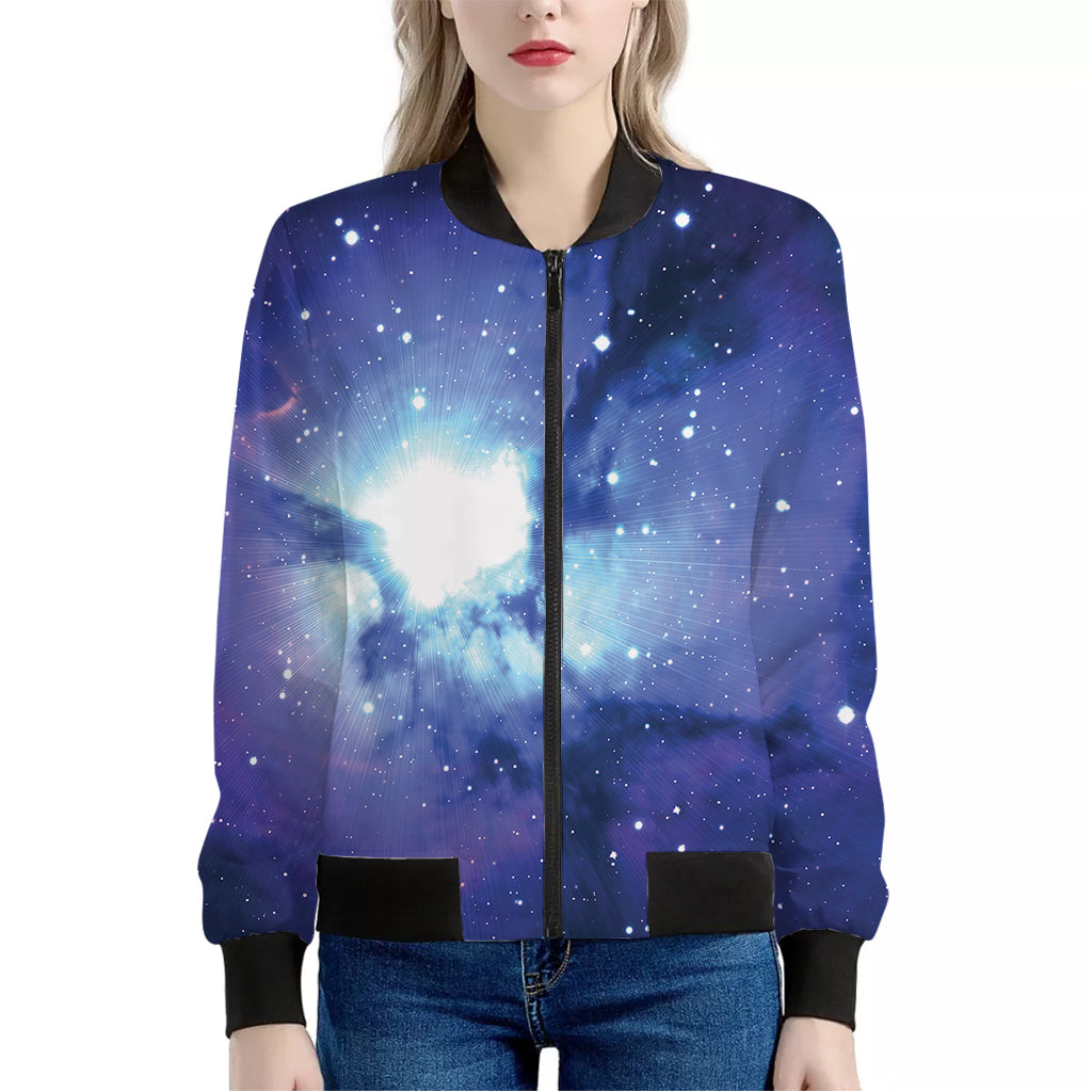 Nebula Space Print Women's Bomber Jacket