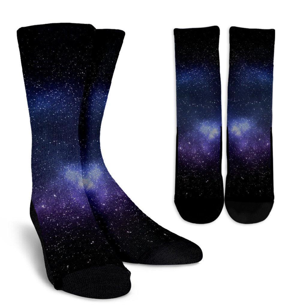 Nebula Universe Galaxy Deep Space Print Crew Socks