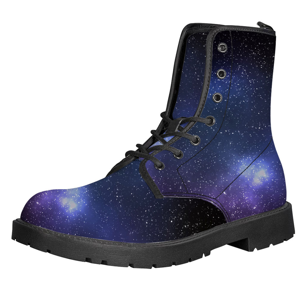 Nebula Universe Galaxy Deep Space Print Leather Boots