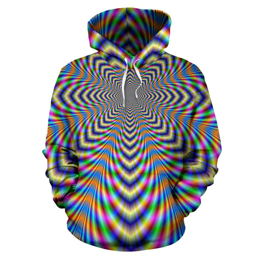 Octagonal Psychedelic Optical Illusion Pullover Hoodie