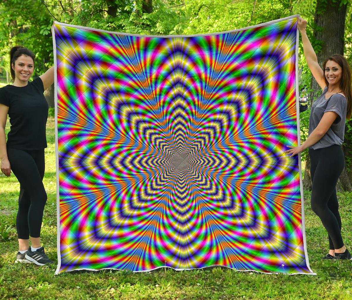 Octagonal Psychedelic Optical Illusion Quilt