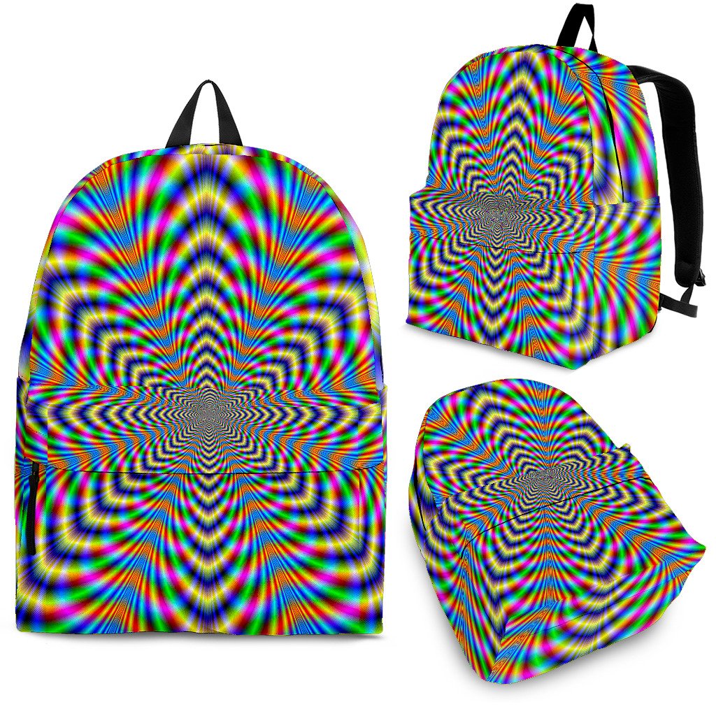 Octagonal Psychedelic Optical Illusion School Backpack