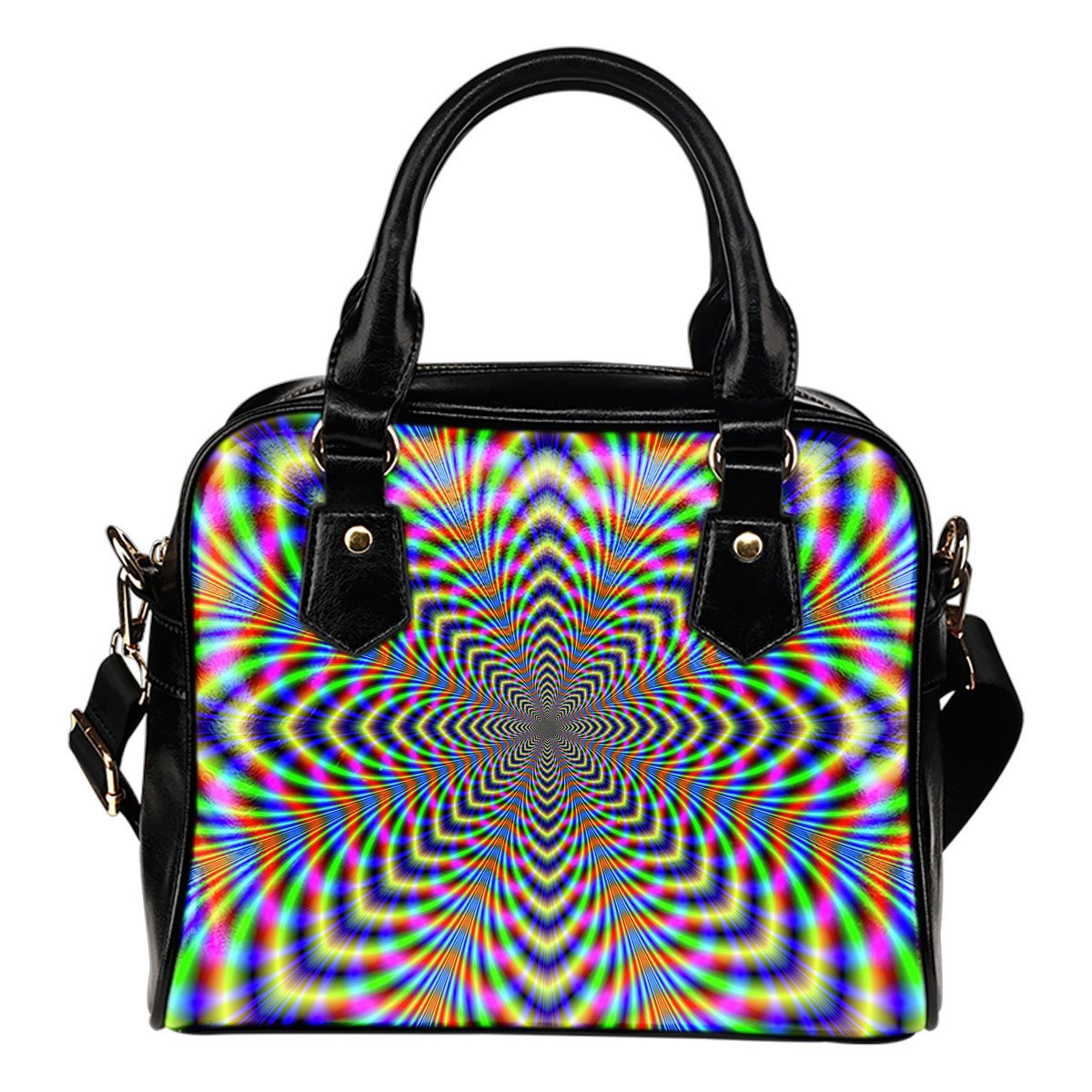 Octagonal Psychedelic Optical Illusion Shoulder Handbag