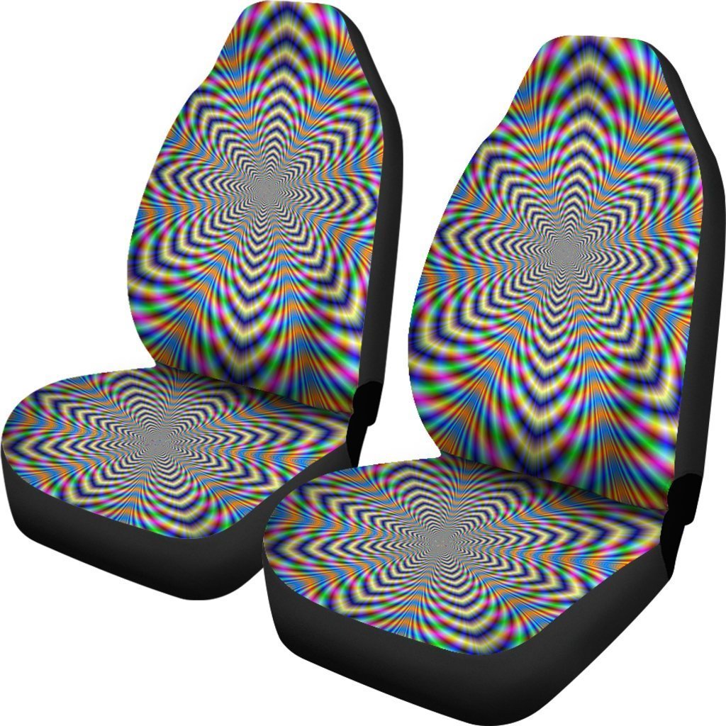 Octagonal Psychedelic Optical Illusion Universal Fit Car Seat Covers