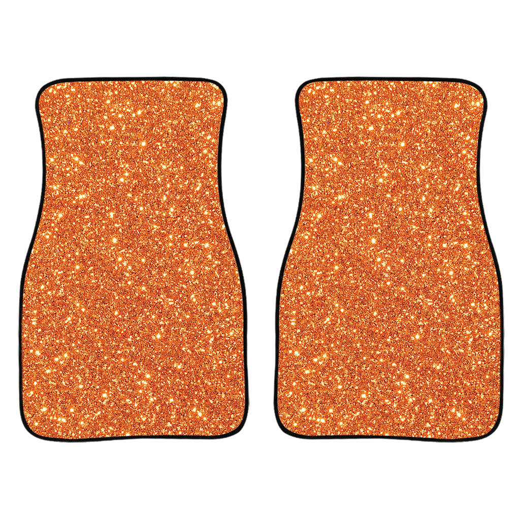 Orange Glitter Texture Print Front Car Floor Mats