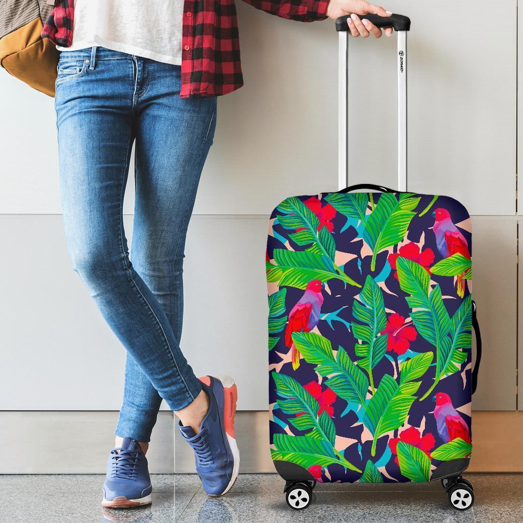 Parrot Banana Leaf Hawaii Pattern Print Luggage Cover