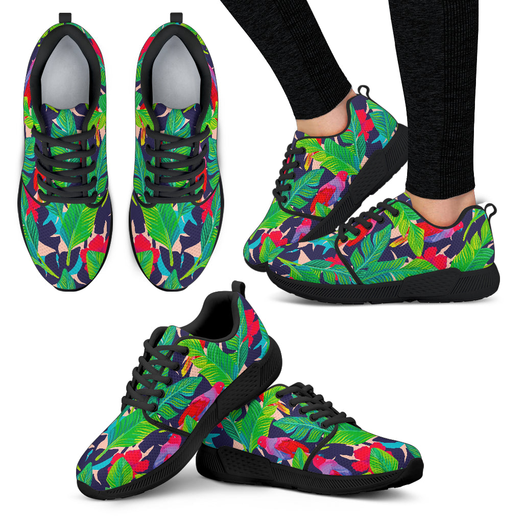 Parrot Banana Leaf Hawaii Pattern Print Women's Athletic Shoes