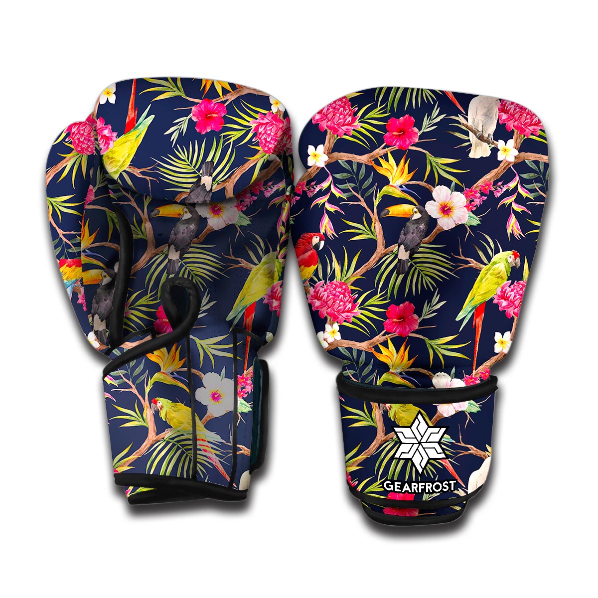 Parrot Toucan Tropical Pattern Print Boxing Gloves