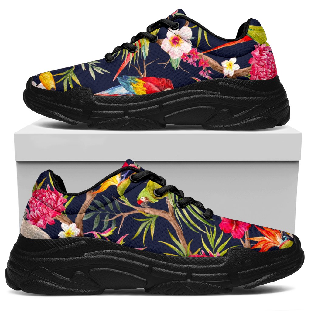 Parrot Toucan Tropical Pattern Print Chunky Sneakers