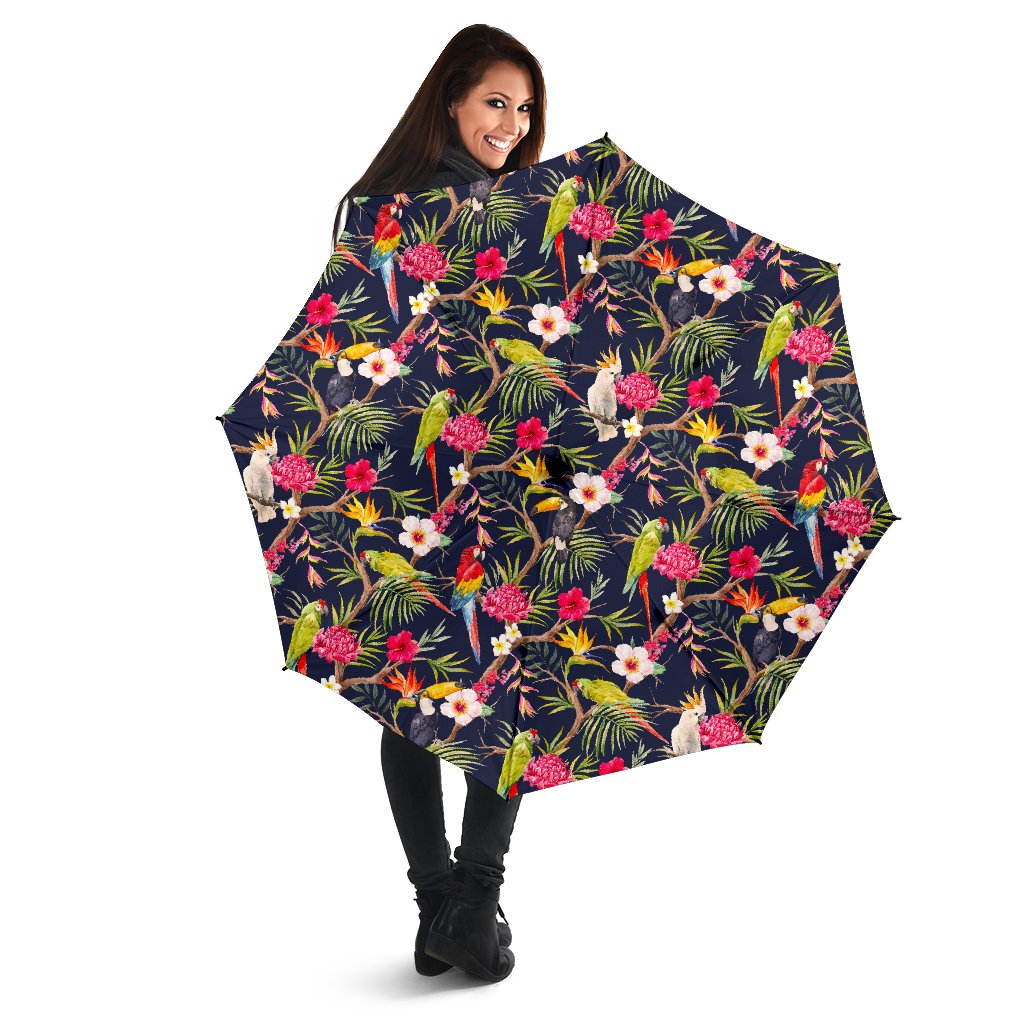 Parrot Toucan Tropical Pattern Print Foldable Umbrella