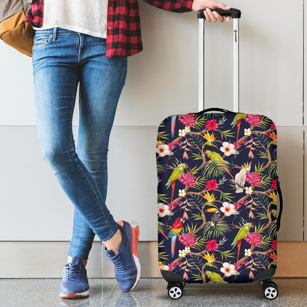 Parrot Toucan Tropical Pattern Print Luggage Cover