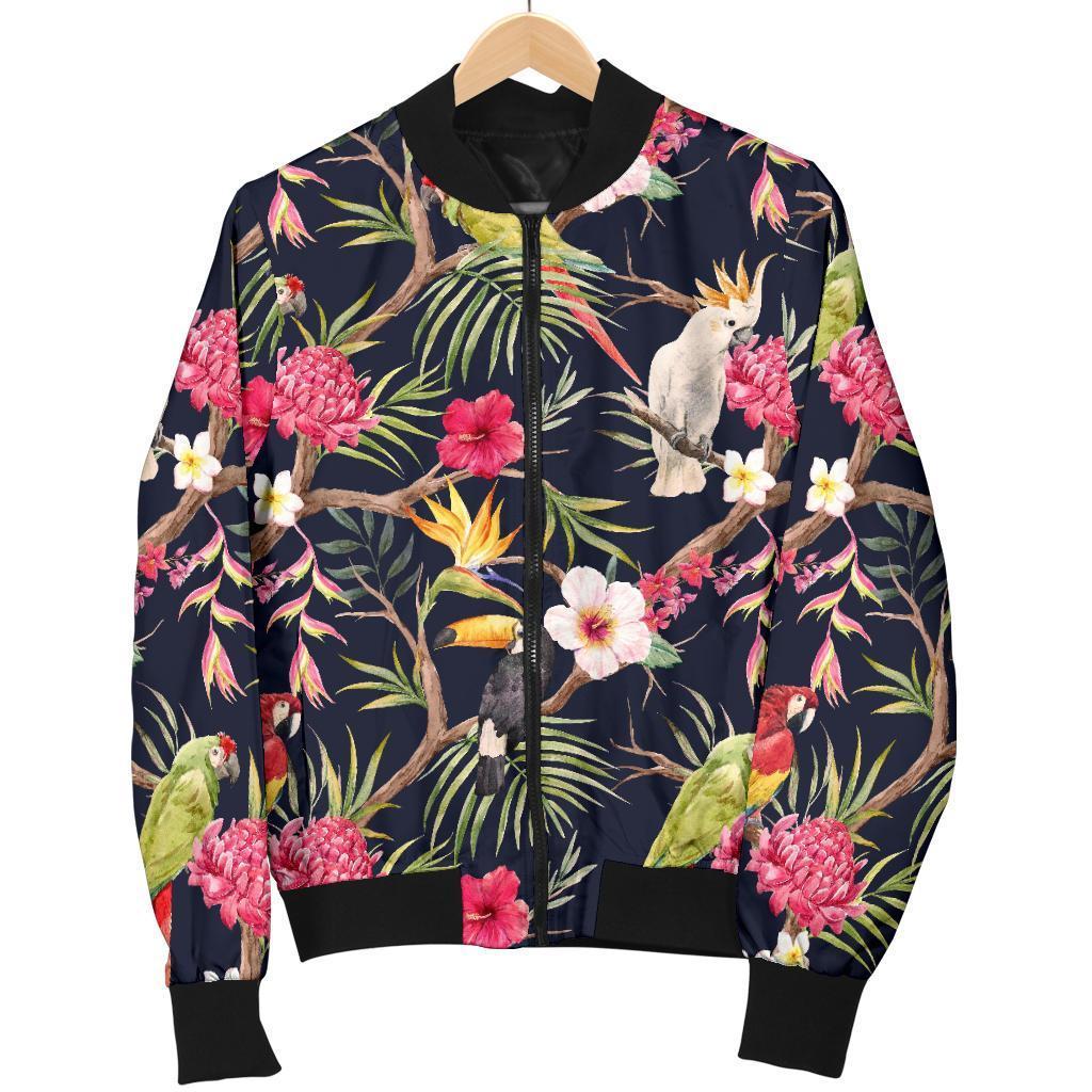 Parrot Toucan Tropical Pattern Print Men's Bomber Jacket