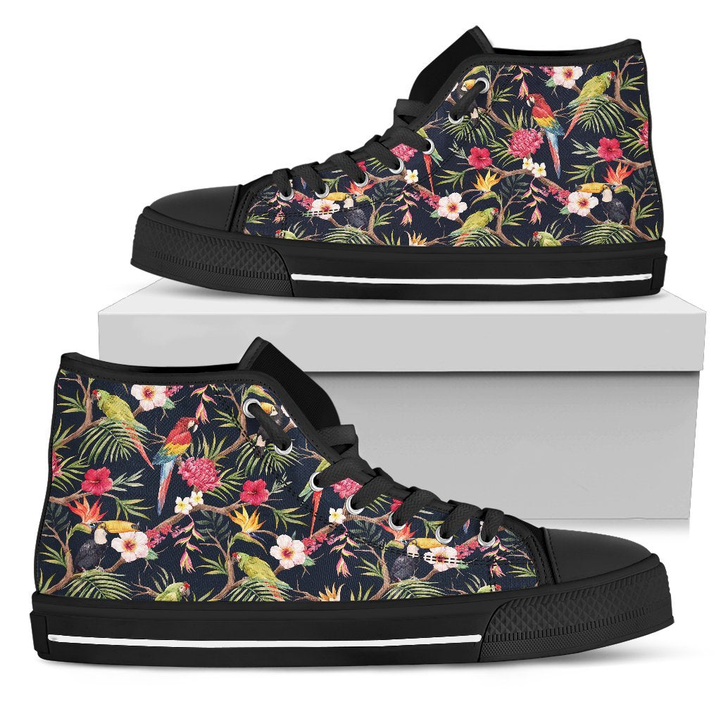 Parrot Toucan Tropical Pattern Print Men's High Top Shoes