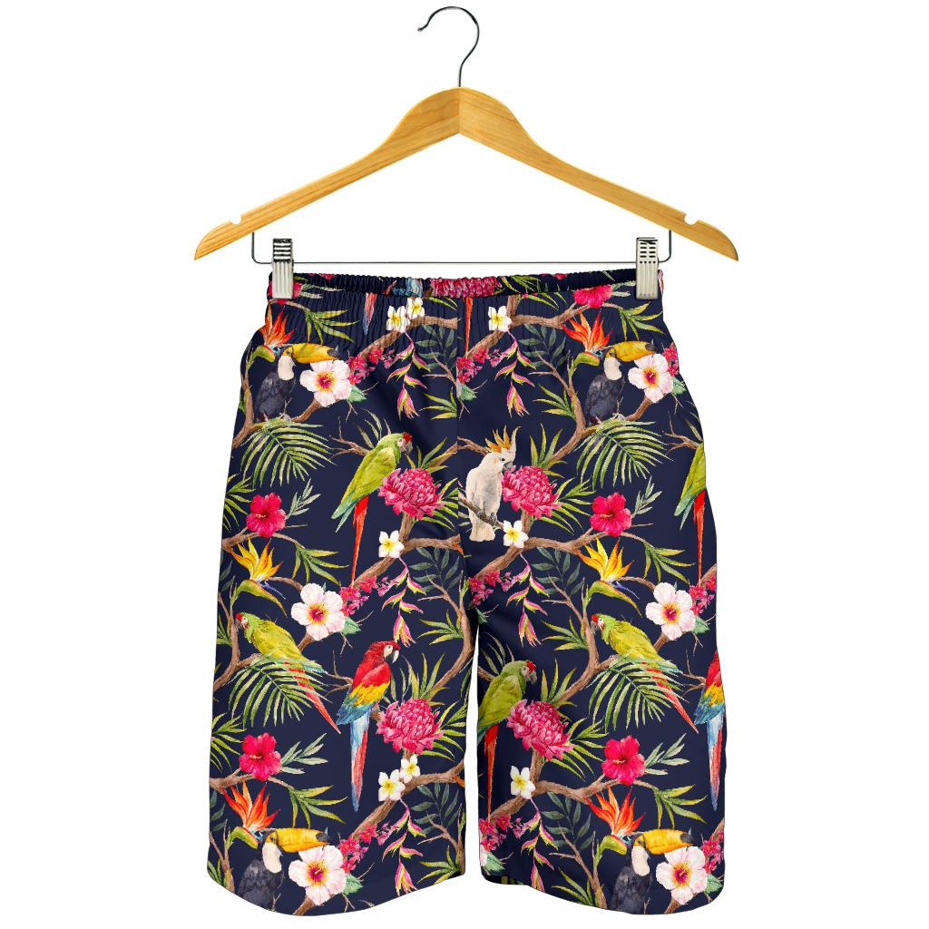 Parrot Toucan Tropical Pattern Print Men's Shorts