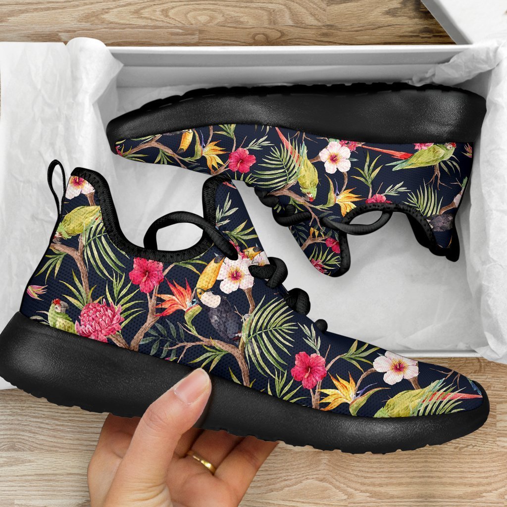 Parrot Toucan Tropical Pattern Print Mesh Knit Shoes