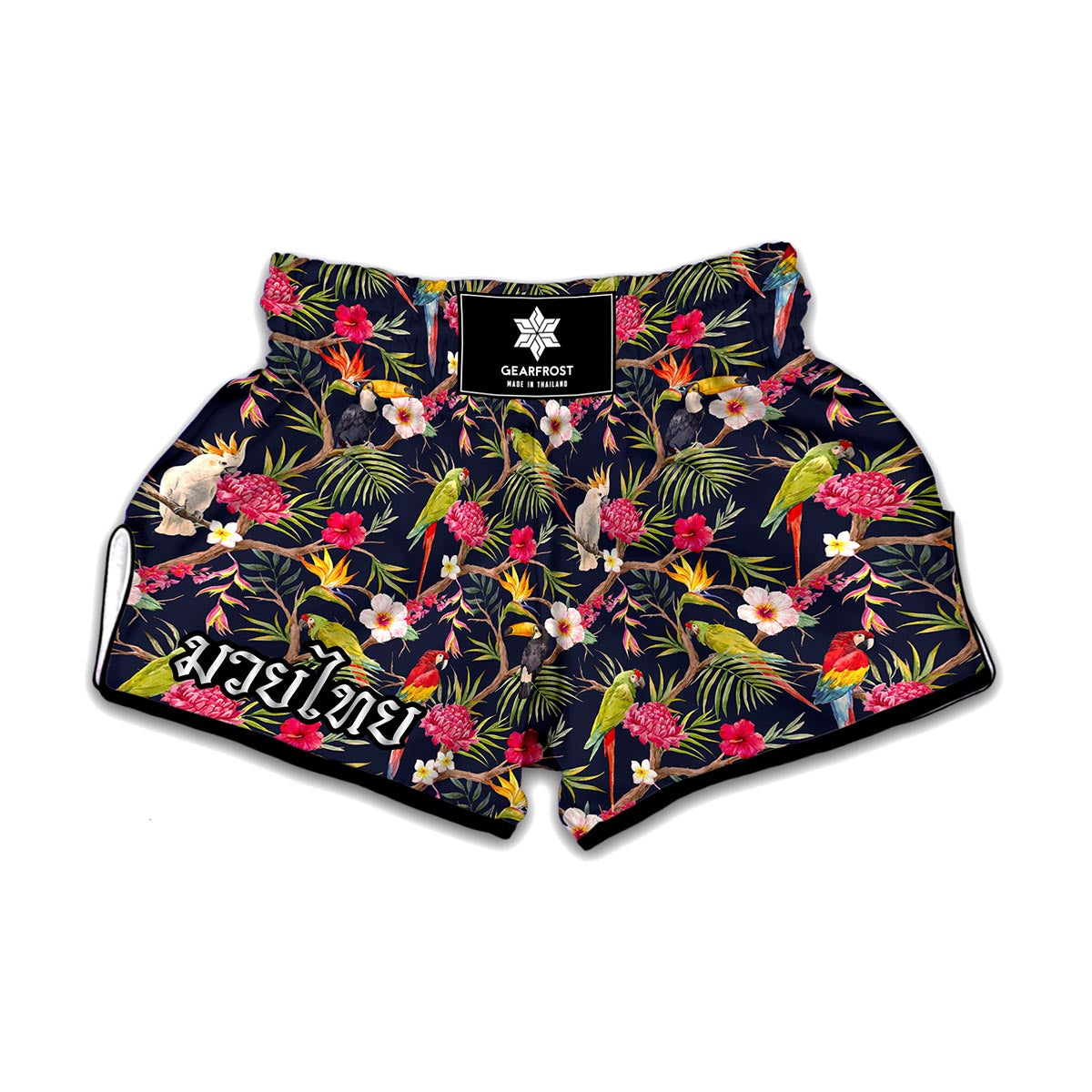 Parrot Toucan Tropical Pattern Print Muay Thai Boxing Shorts