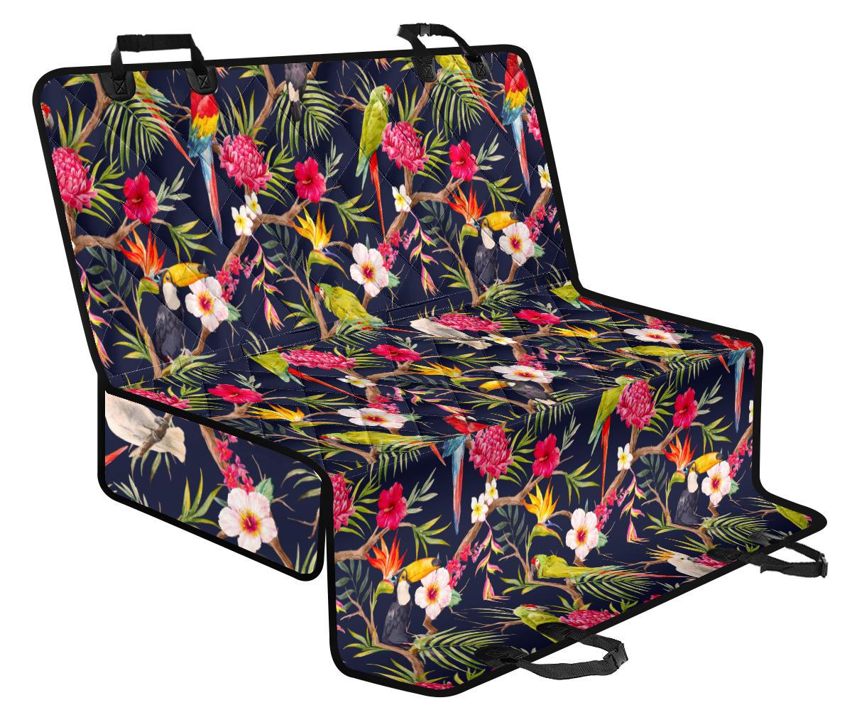 Parrot Toucan Tropical Pattern Print Pet Car Back Seat Cover